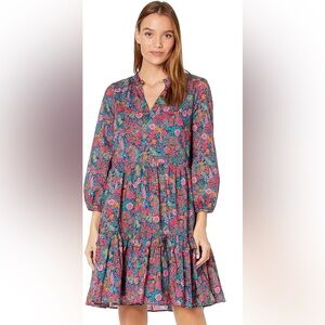 J. Crew Liberty London dress ruffle floral Ciara Print Tier Popover long sleeve